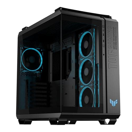 Image of Asus TUF Gaming GT502 Horizon ARGB Case w/Glass Front & Side, ATX, Dual Chamber, Modular Design, 4x ARGB Fans, USB-C 20Gbps, Carry Handles, Black