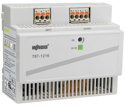 Image of WAGO Compact Power Supply 787-1216, 1-Phase, Clocked, DIN-rail, 24 VDC, 4.2 A, DC OK LED