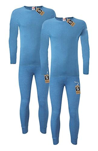 Image of Heatwave® Pack of 2 Men's Extreme Thermal Underwear Set, Long Sleeve Top & Long Johns Set, Winter Thermals, Medium Blue