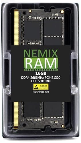 Image of NEMIX RAM 16GB (1X16GB) DDR4 2666MHZ PC4-21300 2Rx8 1.2V CL19 260-PIN ECC Unbuffered SODIMM NAS Memory Compatible with Synology Rackstation RS822+