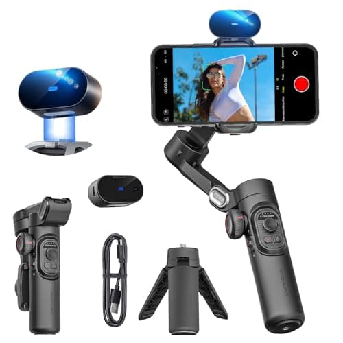Image of AOCHUAN XE AI Version, Gimbal Stabilizer for Smartphone, NO APP AI Tracking, gesture control, 360° Inception gimbal with TikTok YouTube, 3-Axis Foldable handheld tripod for iphone& Android, XE AI