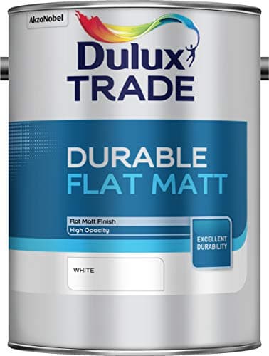 Image of Dulux Trade Durable Flat Matt White 5L