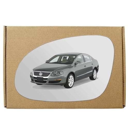 Image of GAPlus Replacement Wing Mirror Glass Compatible with Volkswagen VW Passat 2005-2010 Convex Left Passenger Near Side