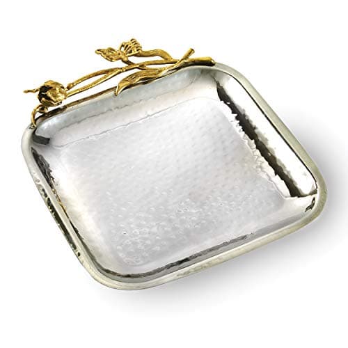 Image of Elegance 70067 Butterfly Tray Square, Stainless Steel, Silver/Gold
