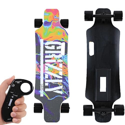 Image of ErShangMao All-Terrain Electric Longboard Skateboard With Remote, 25km (15.6mph) W/4400mah Battery 8km (9.4 Mi) Range, Smooth Braking & 4-Speed Control - 90kg (200lb) Capacity Maple Deck TypeB