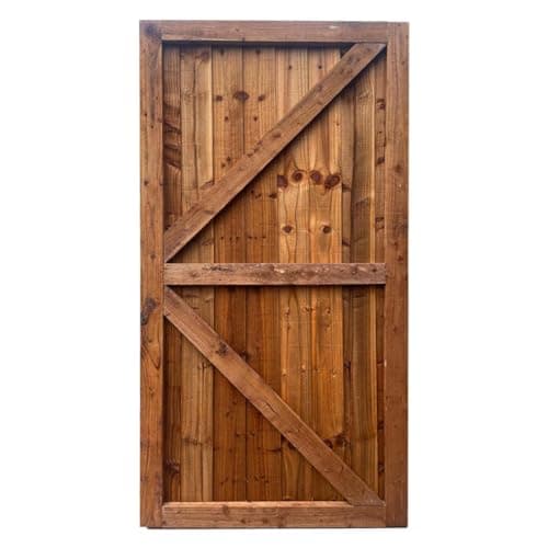 Image of Beds Planet Garden Gate, Pedestrian Wooden Gate Pressure Treated, Wooden Feather Edge Garden Door 6ft Height 2 Feet Width 2 inches Depth (180cm High x 90cm Wide x 6cm Deep)