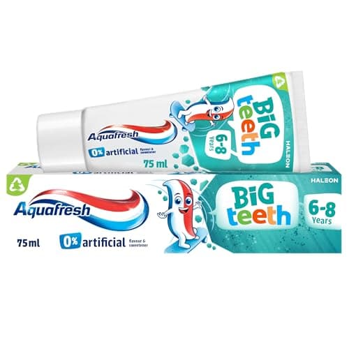 Image of Aquafresh Big Teeth Toothpaste 6-8 years, Kids toothpaste, Lasting Protection for New Permanent Teeth, 75ml