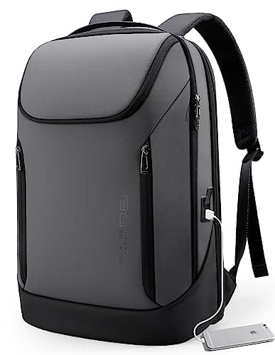 Image of BANGE Business Smart Backpack Waterproof fit 15.8 Inch Laptop Backpack with USB Charging Port,Travel Durable Backpack (Grey(three Pocket)