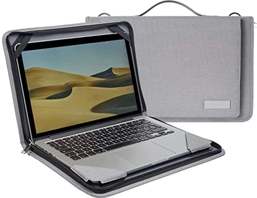 Image of Broonel Grey Leather Laptop Messenger Case - Compatible with HONOR MagicBook 14-14 Inch Laptop