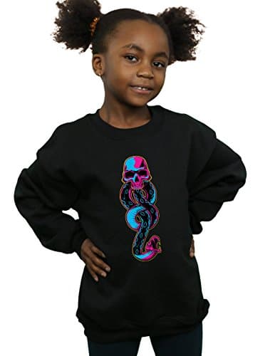 Image of Harry Potter Girls Neon Dark Mark Sweatshirt Black 5-6 Years