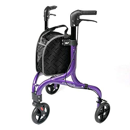 Image of NRS Healthcare Freestyle 3 Wheeled Rollator, Ultra Lightweight 5 kg (11lb) - P64077, Purple, Medium