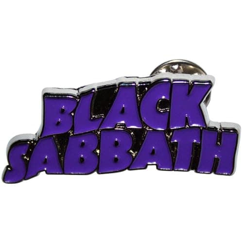 Image of Black Sabbath Purple Wavy Band Logo Pin Badge One Size