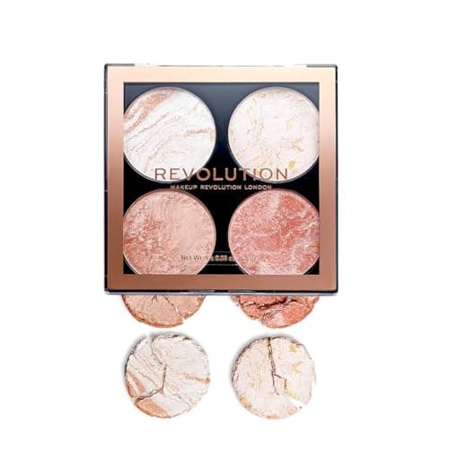 Image of MakeUp Revolution - Cheek Kit - Contouring & Highlighting Palette - Multicoloured, Shimmery, Full Coverage