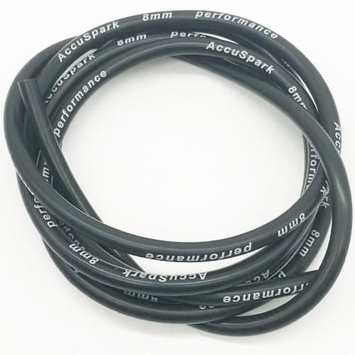 Image of AccuSpark Black 8mm HT Ignition Lead Cable – 2 Metres, Spiral Core Wire, Durable Silicone, Superior Spark Suppression, Universal Replacement Ignition Lead for Classic & Modern Cars