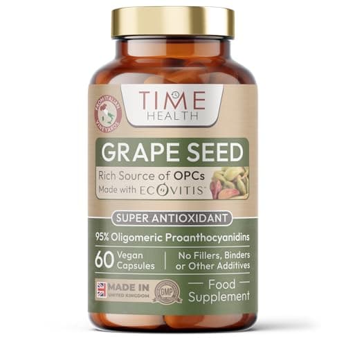 Image of OPC Grape Seed Extract Capsules - Min. 95% OPCs - Made with Italian Vineyard Grapes - Ecovitis™ - UK Made Supplement - Zero Additives - GMP Standards - Vegan
