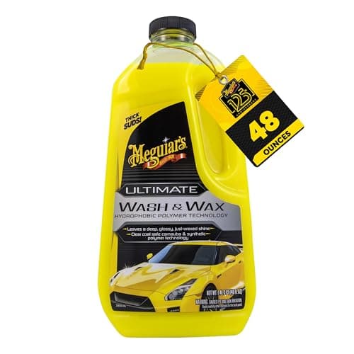Image of Meguiar's Ultimate Car Wash & Wax 1.4L, Shampoo that Leaves a Deep, Glossy, Just-Waxed Shine - G17748EU