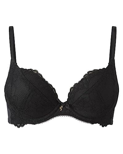 Image of Gossard Women's Superboost Black Lace Plunge Bra, Black, 36 36DD UK