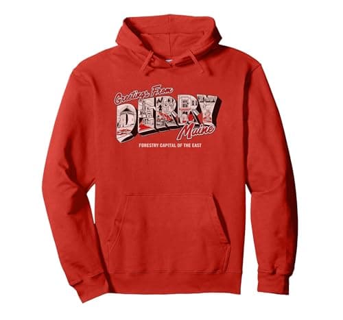 Image of Welcome To Derry Greetings Pullover Hoodie, Adult Unisex, Red, XX-Large