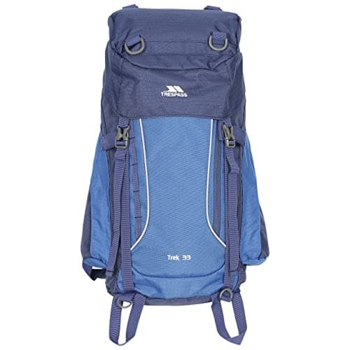 Image of Trespass 33 L Rucksack Hiking Travel Backpack Padded Straps & Hip Belt Trek33