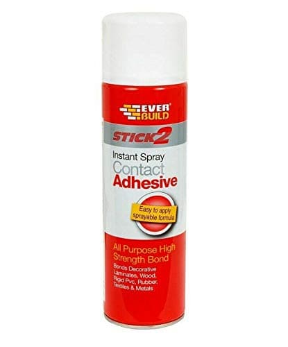 Image of Everbuild Stick 2 Spray Contact Adhesive 500ml Wood Concrete Metal Plastic Glue