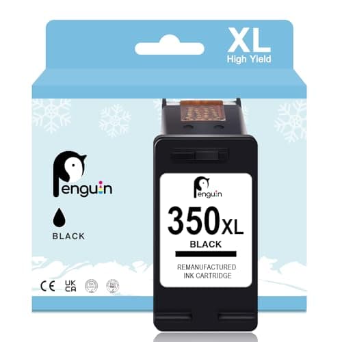 Image of Penguin 350XL Printer Ink Cartridge Replacement for HP 350 XL Black Compatible with Deskjet D4260 Officejet J5780 Photosmart C4280 High Yield Remanufactured Ink
