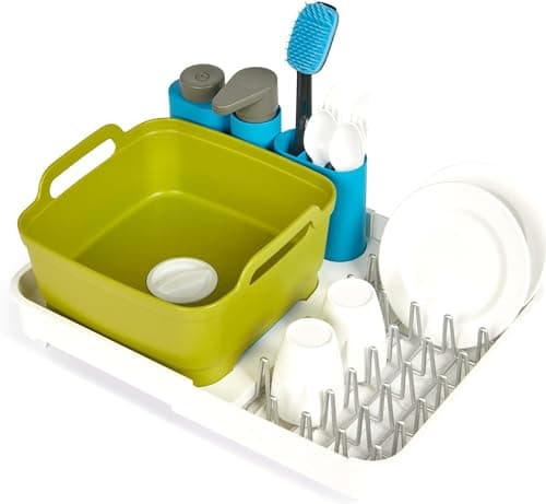Image of Casdon Joseph Joseph Extend Sink | Detailed Dishwashing Set for Children Aged 3 Years & Up | Includes Pump That Pours Real Water!,White,Large