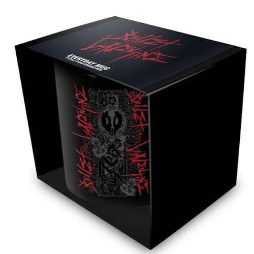 Image of Pyramid International Bullet for My Valentine (Red Logo) Black Pod Mug 11oz/325ml – Official Rock Band Ceramic Coffee Tea Cup, Emo Goth Music Gift, Alternative Drinkware – One Size