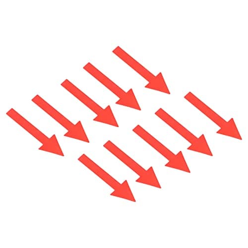 Image of PATIKIL Arrow Sticker 2 Inch, 4 Sheet Directional Sign PVC Adhesive Removable Floor Decal for Floor Wall Marking, Red
