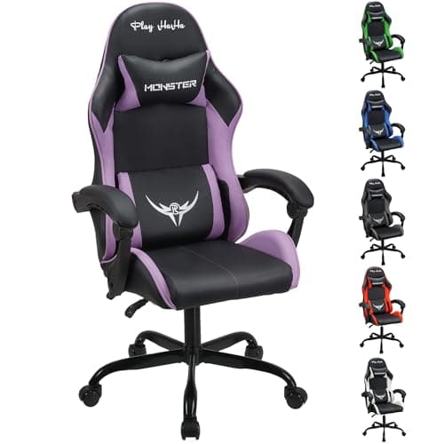 Image of play haha Ergonomic Gaming Chair for Adults,High-Back Racing Style,150kg Capacity,High Density Foam,Faux leather,for gaming home or office use Desk chair