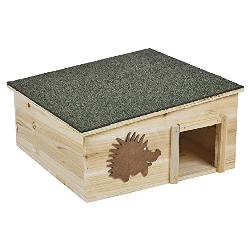 Image of URBNLIVING Wooden Best Pet Garden Hedgehog House Nature Hibernation Box with Roof Nature Shelter Home Predator Proof Indoor Outdoor All-Season Wildlife Habitat