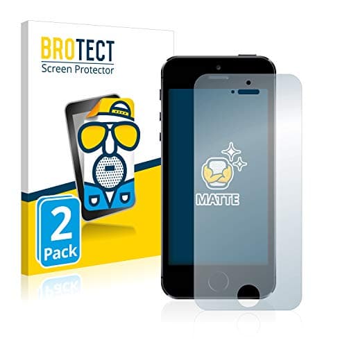 Image of brotect Screen Protector Anti-Glare compatible with Apple iPhone 5 / 5S / 5C / SE 2016 (2 Pack) Screen Protector, Anti-Fingerprint Protection Film