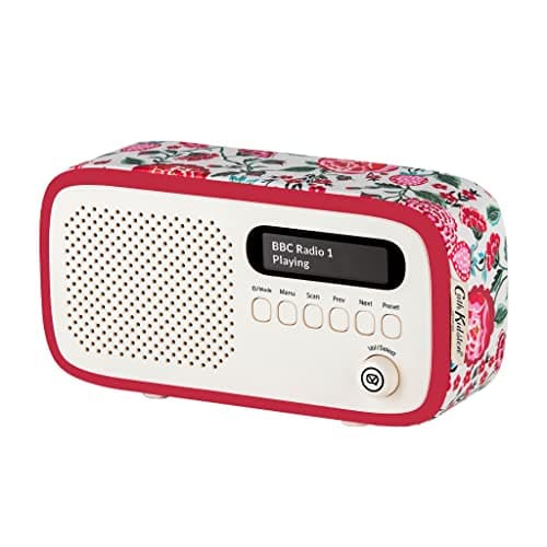 Image of Cath Kidston Portable DAB Radio with Bluetooth - Built-in Rechargeable Battery Powered Radio - DAB Radios Alarm Clock with Dual Alarms & Sleep Timer - DAB+ Radios Mains Powered - Strawberry Garden