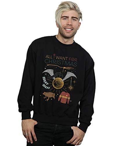 Image of Harry Potter Men's All I Want For Christmas Sweatshirt Black XXXXX-Large