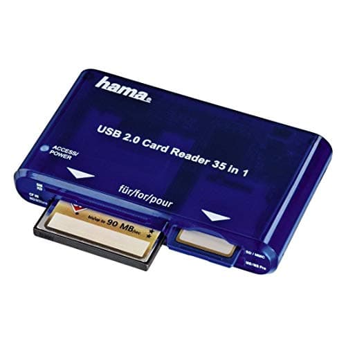 Image of Hama 35 in 1 USB 2.0 Multi Card Reader | For SD/microSD/CompactFlash/MS & MS Duo including variations | Blue
