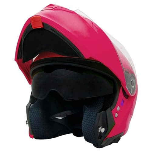Image of Zorax Pink L (59-60cm) ZOR-838 Double Visor Modular Flip up Front Motorcycle Motorbike Helmet ECE 2206 Approved