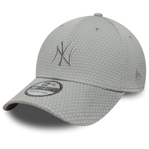Image of New Era Adult's 39Thirty Stretch Mesh MLB New York Yankees Baseball Cap Hat Grey Size Medium/Large