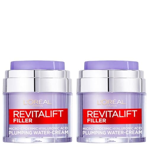 Image of L'Oreal Paris DOUBLE Revitalift Filler Replumping Water Cream, Reduce Fine Lines Appearance, Replumps, Hydrates And Locks In Moisture, Enriched With Micro, Micro-Epidermic Hyaluronic Acid, 50Ml