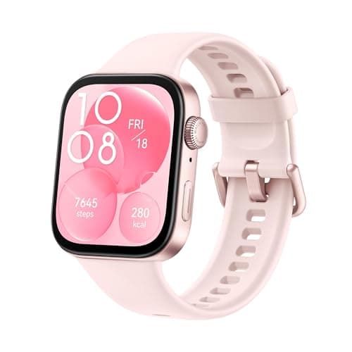 Image of HUAWEI WATCH FIT 3 Smartwatch for men women, iOS & Android, Up to 10 Days Battery Life, Bluetooth Calls, GPS Smartwatch, Aluminum Case, AMOLED Display, Health&Fitness Tracker, Pink strap