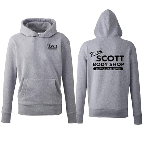 Image of Daily Apparel Keith Scott Hooded Sweat One Tree Hill Body Shop Adult Hoodie Front and Back Quality Printed Hooded Top | Unisex Hoodies for Men/Women/Kids Hoodie Grey
