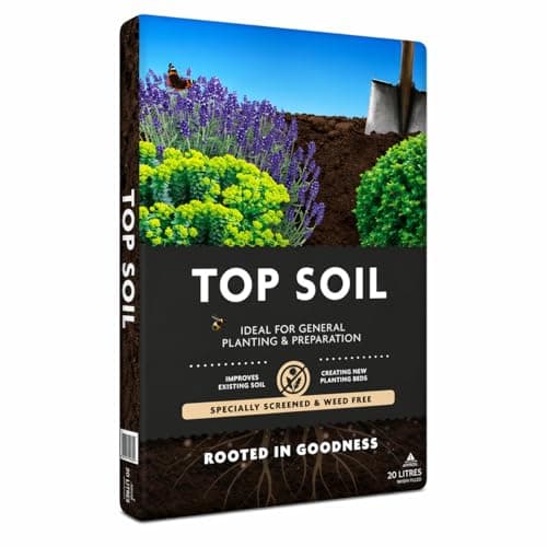 Image of Garden Top Soil 20 Litres (20L) – Premium Nutrient-Rich Clay Loam Soil for Lawn Dressing, Planting, Beds & Borders, Moisture Retaining High Humus Compost