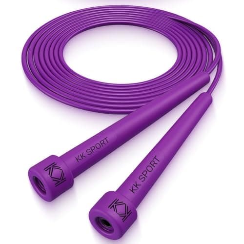 Image of KK Skipping Rope PVC– Jump Rope Lightweight, Durable & Adjustable for All Fitness Levels – Ideal for Home Workouts, Boxing, Cardio & Weight Loss, Purple