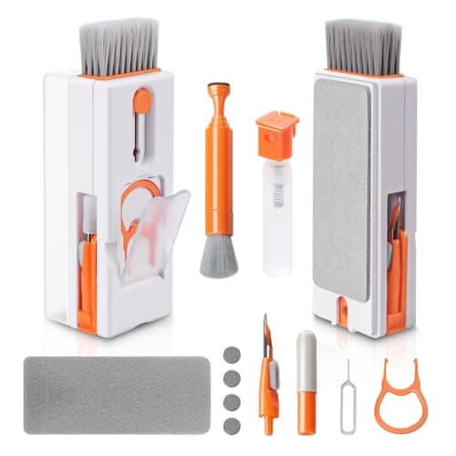 Image of Alyvisun 11 in 1 Laptop Cleaning Kit, Multifunctional Keyboard Cleaner Brush with Keycap Puller for Tablet, Phones, PC, Orange