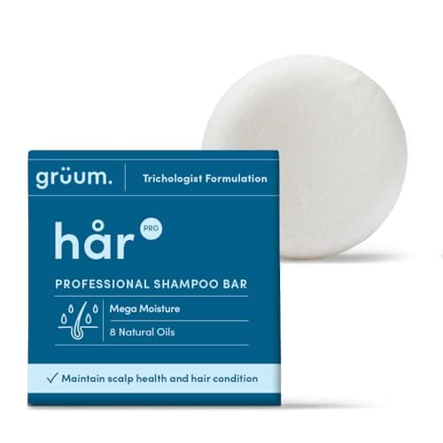 Image of grüum Mega Moisture Shampoo Bar 50g - Solid Shampoo Bars for Hair Up to 60 Washes - Plastic Free Vegan Bar for Men & Women with 8 Natural Oils - Paraben Free Rich Lathering Bars for All Hair Types