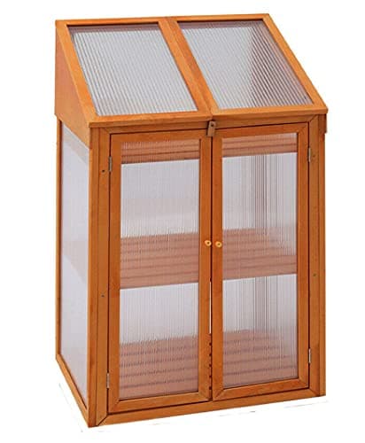 Image of SASONS® LARGE 3 TIER WOODEN GARDEN GREENHOUSE COLD FRAME POLY-CARBONATED TRANSPARENT GLAZING GROW HOUSE OUTDOOR PLANTS’ STORAGE SHELVE UNIT GREEN HOUSE (H120 X L69 X W51 CM)