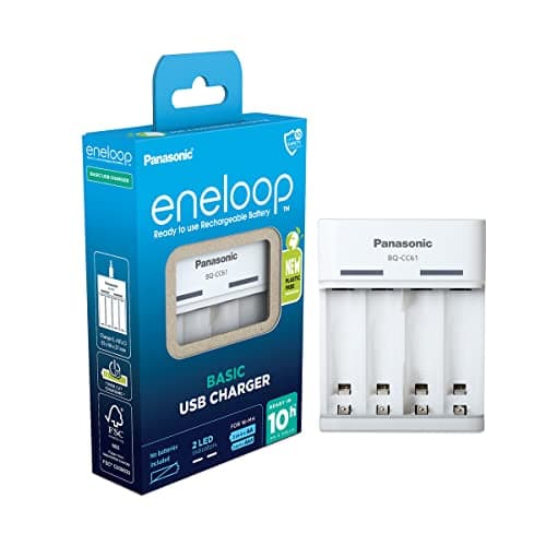Image of eneloop Basic USB Charger for 2-4 AA/AAA NI-MH Batteries, 10 Hours Charging Time, 6 Safety Functions