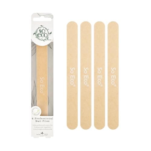 Image of So Eco Professional Nail Files - 4 Pack -Gentle Emery Boards for Nail Shaping & Smoothing for Natural Nails, Vegan, Cruelty-Free & Plastic-Free Packaging