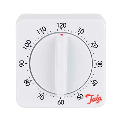 Image of Tala Classic 2 Hour White Mechanical Timer, 60 Minute Adjustable Timer with Loud Ringer, Perfect for your Cooking and Baking needs, Made using BPA Free Plastic