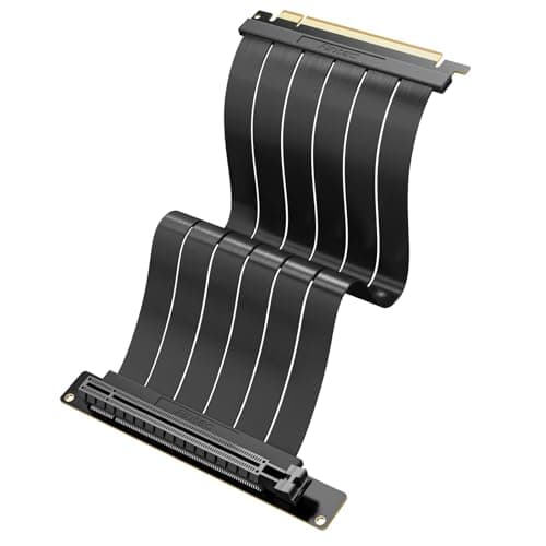 Image of Antec PCI-E 4.0 Riser Cable RTX4090 RX6950XT Tested PCIe 4.0 x16 High Speed Flexible Extender Card Extension Port 90 Degree Adapter Black 200mm Compatible with RTX4090, RTX4070ti, RTX3090ti, RTX3090