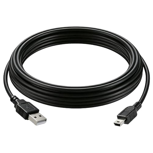 Image of SureFly 3 Metre Mini USB Cable, Long USB to Mini USB Cable for Data Transfer and Charging, Durable USB Mini B Cable Compatible with Game Controllers Dash Cam GPS Devices Action Cameras MP3 Players