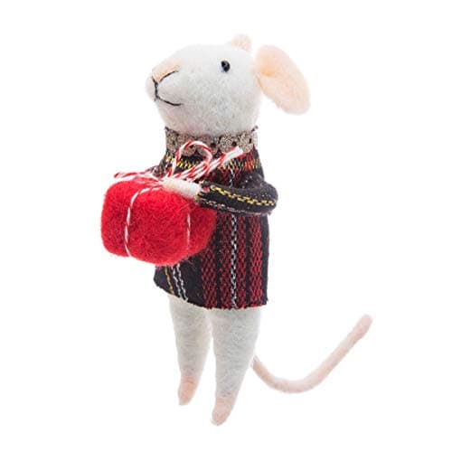 Image of Sass & Belle Tartan Mouse Standing Felt Decoration